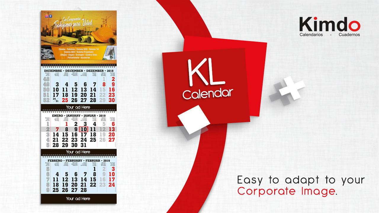 Kimdo - KL Calendar Size: 34.5 x 80.1 cm 